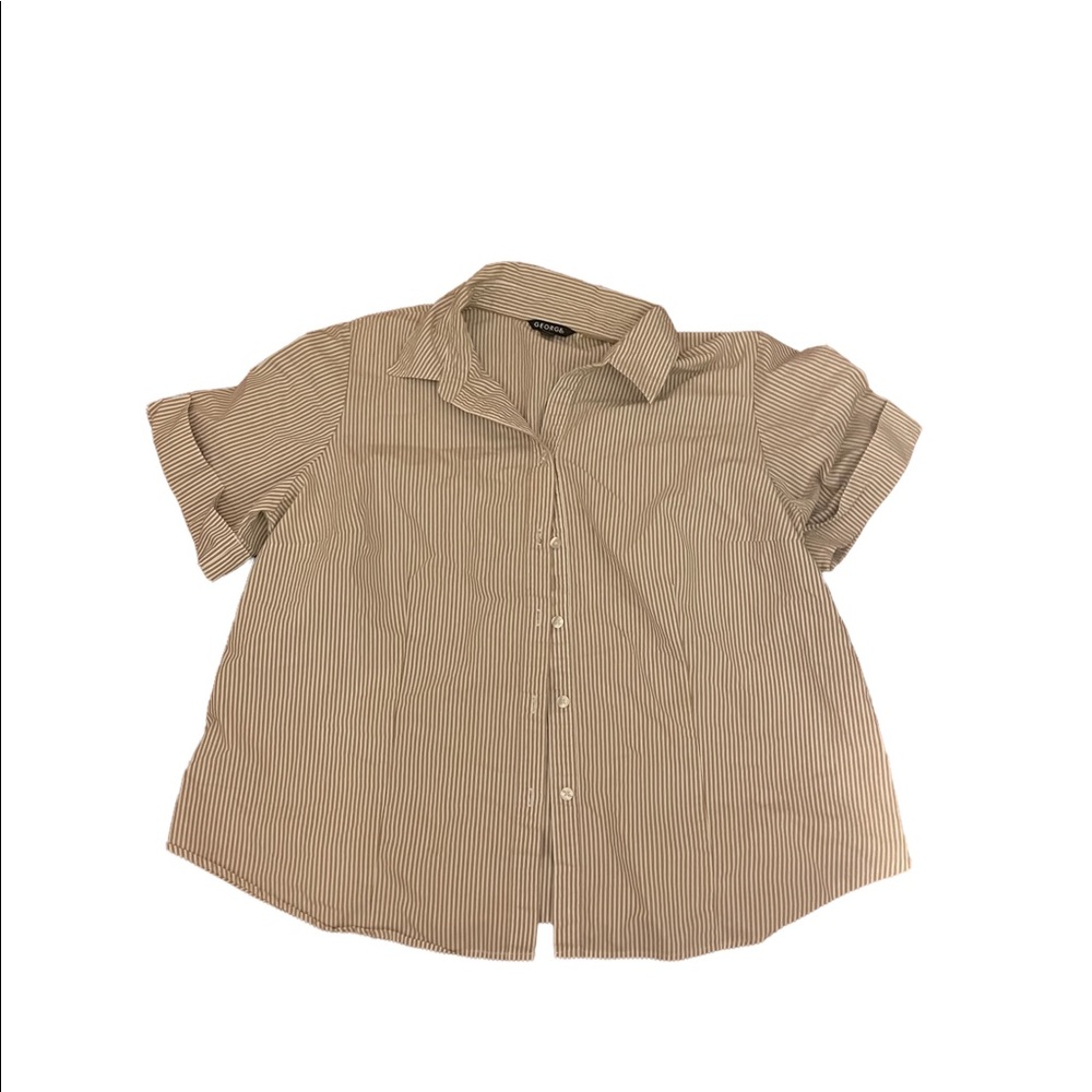 George Short Sleeve Button Down Shirt Stripes SZ 2XL 3 for $15